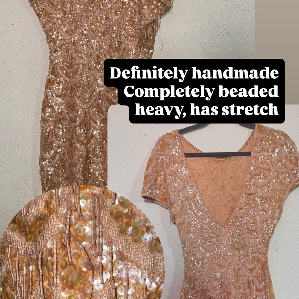 Elegant Beaded Dress in Gold